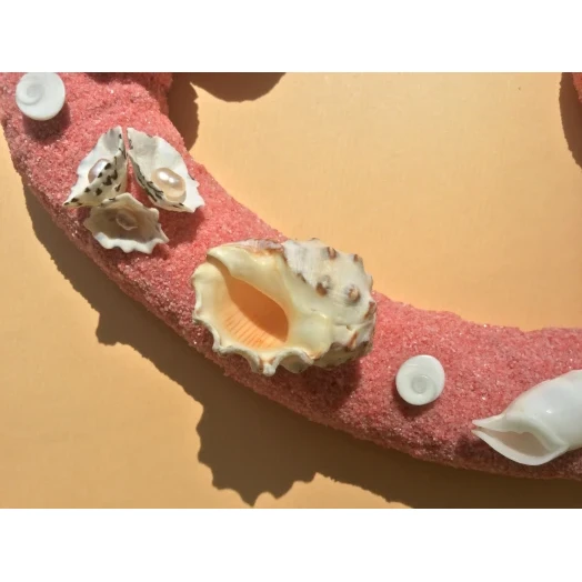 Sea Picture / Frame, Pink-Red Sandy Heart # 22 Sea Picture / Frame, Pink-Red Sandy Heart # 22