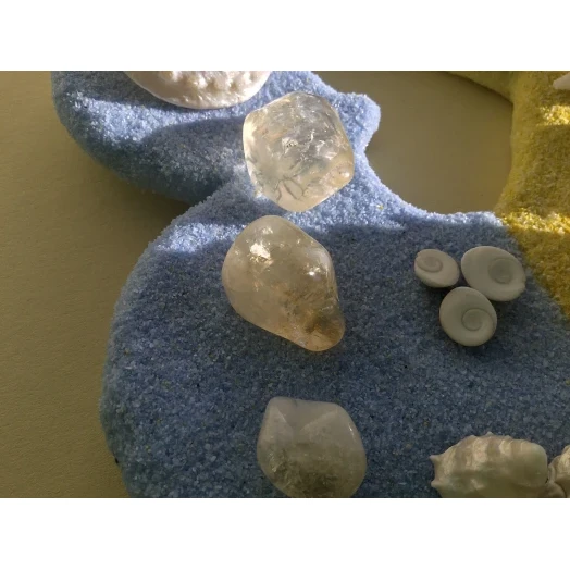 Sea Picture / Frame, Yellow & Blue Sandy Heart # 42