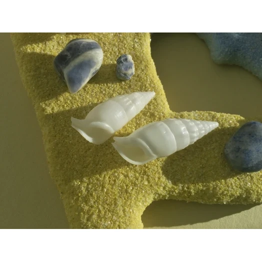 Sea Picture / Frame, Yellow & Blue Sandy Heart # 42
