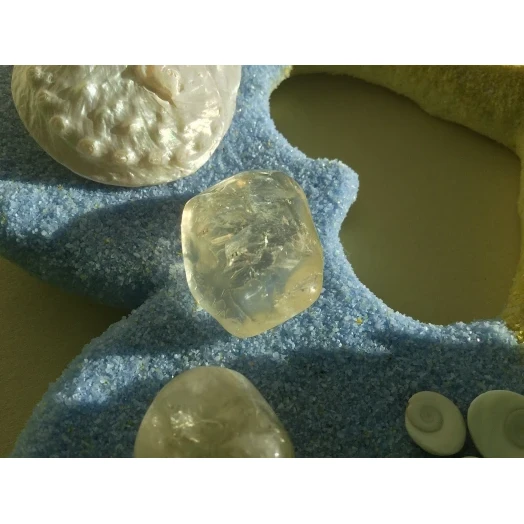 Sea Picture / Frame, Yellow & Blue Sandy Heart # 42