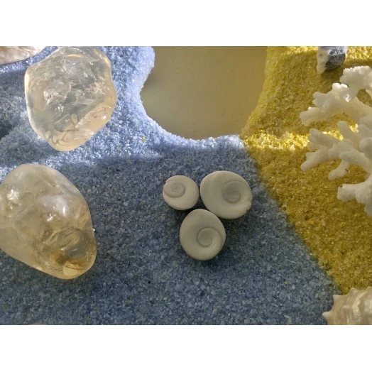 Sea Picture / Frame, Yellow & Blue Sandy Heart # 42