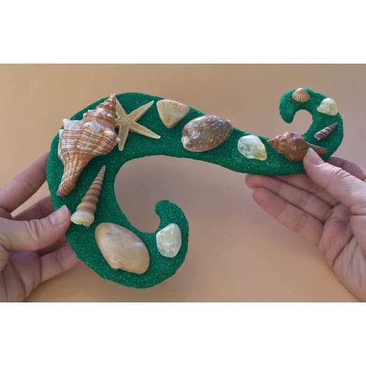 Sea Picture / Frame, Green & Yellow Sandy Serpentine Wave # 46 Sea Picture / Frame, Green & Yellow Sandy Serpentine Wave # 46
