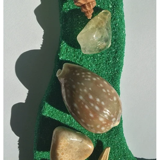 Sea Picture / Frame, Green & Yellow Sandy Serpentine Wave # 46 Sea Picture / Frame, Green & Yellow Sandy Serpentine Wave # 46