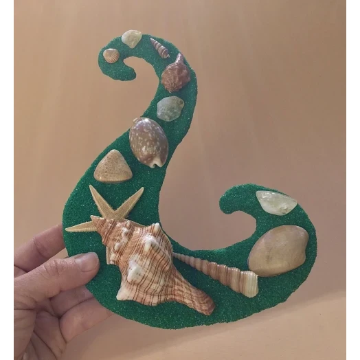 Sea Picture / Frame, Green & Yellow Sandy Serpentine Wave # 46 Sea Picture / Frame, Green & Yellow Sandy Serpentine Wave # 46