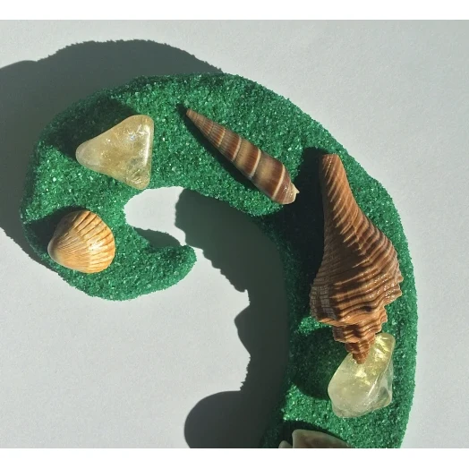 Sea Picture / Frame, Green & Yellow Sandy Serpentine Wave # 46 Sea Picture / Frame, Green & Yellow Sandy Serpentine Wave # 46