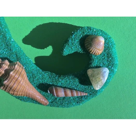 Sea Picture / Frame, Green & Yellow Sandy Serpentine Wave # 46 Sea Picture / Frame, Green & Yellow Sandy Serpentine Wave # 46