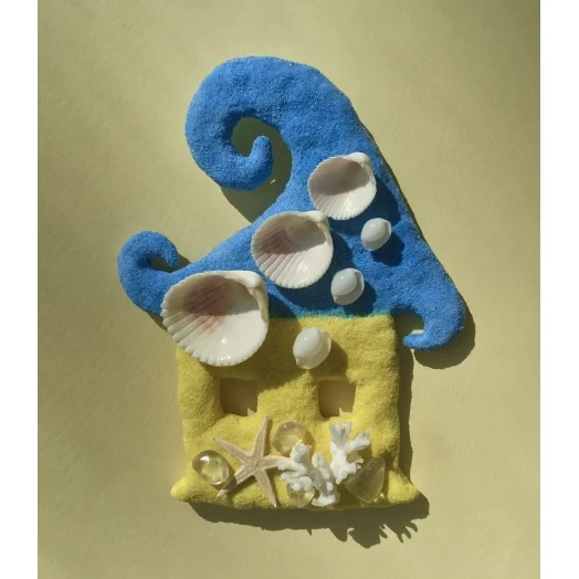 Sea Picture / Frame, Yellow & Blue House # 44 Sea Picture / Frame, Yellow & Blue House # 44