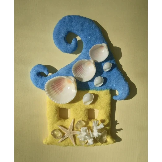Sea Picture / Frame, Yellow & Blue House # 44 Sea Picture / Frame, Yellow & Blue House # 44