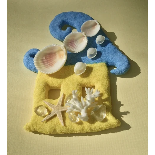 Sea Picture / Frame, Yellow & Blue House # 44 Sea Picture / Frame, Yellow & Blue House # 44