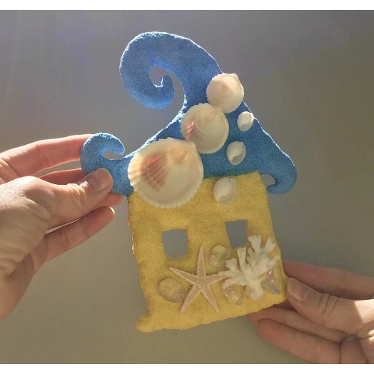 Sea Picture / Frame, Yellow & Blue House # 44 Sea Picture / Frame, Yellow & Blue House # 44