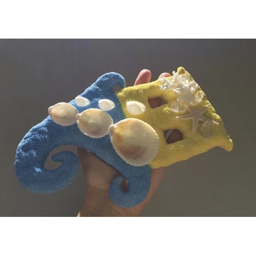 Sea Picture / Frame, Yellow & Blue House # 44 Sea Picture / Frame, Yellow & Blue House # 44