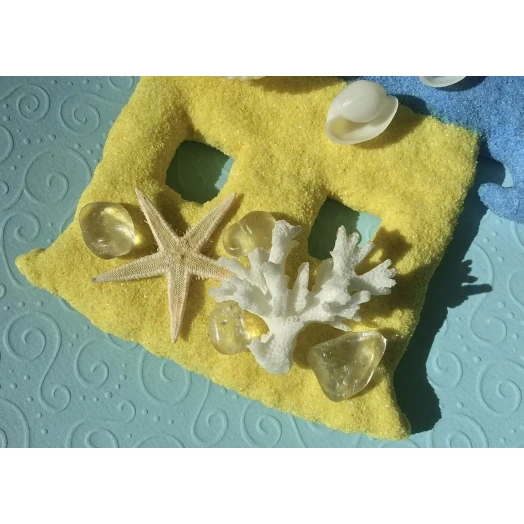 Sea Picture / Frame, Yellow & Blue House # 44 Sea Picture / Frame, Yellow & Blue House # 44