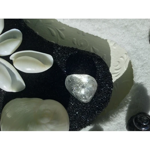 Sea Picture / Frame, Black & White Sandy Mandala # 43