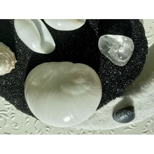 Sea Picture / Frame, Black & White Sandy Mandala # 43