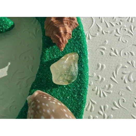 Sea Picture / Frame, Green & Yellow Sandy Serpentine Wave # 46 Sea Picture / Frame, Green & Yellow Sandy Serpentine Wave # 46