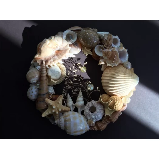 Sea Picture / Frame, Beige, Cappuccino, Round # 4