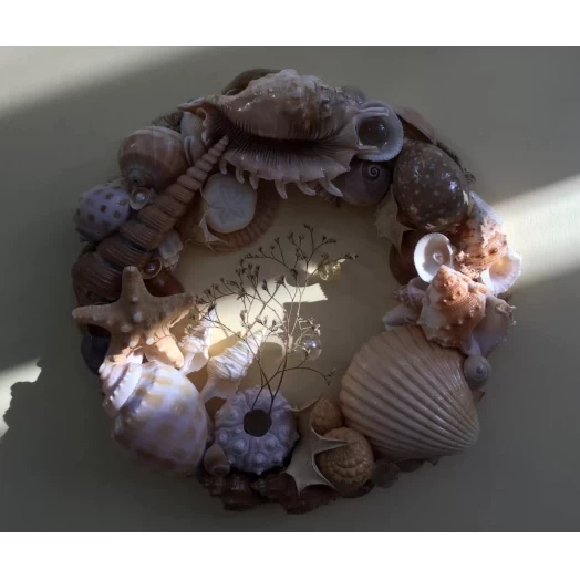 Sea Picture / Frame, Beige, Cappuccino, Round # 4