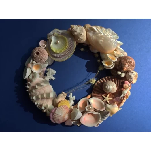 Sea Picture / Frame, Orange, Pink & Yellow, Oval # 4