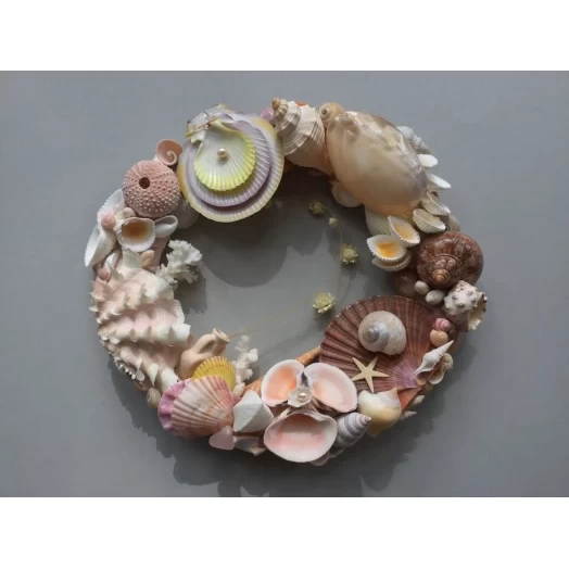 Sea Picture / Frame, Orange, Pink & Yellow, Oval # 4