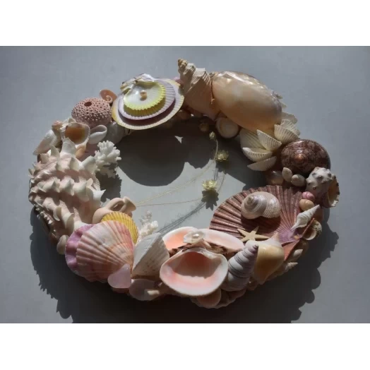 Sea Picture / Frame, Orange, Pink & Yellow, Oval # 4