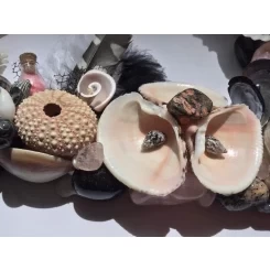 Морська картина / рамка рожева, чорна і біла, прямокутна # 1