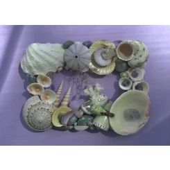 Морська картина / рамка, різнокольорова, в пастельних тонах, прямокутна # 11
