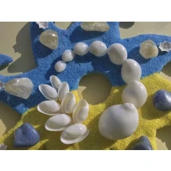 Морська картина / рамка, жовто-блакитна зірка # 49
