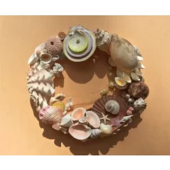 Морська картина / рамка жовта, рожева і помаранчева, овальна # 4